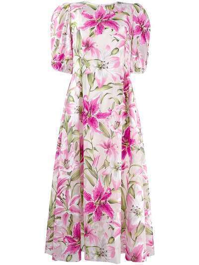 Dolce & Gabbana чайное платье с цветочным принтом
