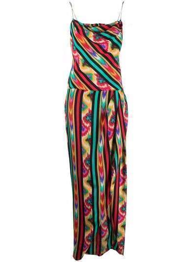 Balmain abstract-print silk dress