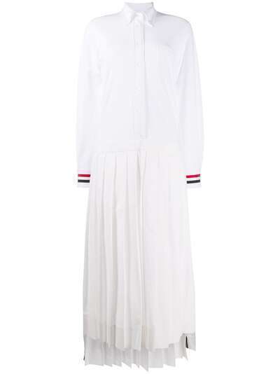 Thom Browne платье-рубашка с плиссировкой