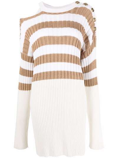 Balmain полосатое платье-свитер