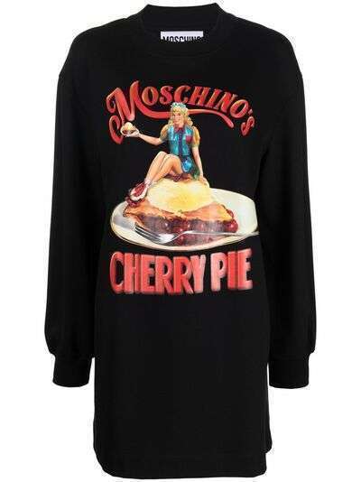 Moschino платье-джемпер Cherry Pie с длинными рукавами