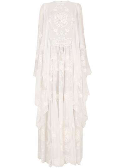 Dolce & Gabbana платье с длинными рукавами и кружевом