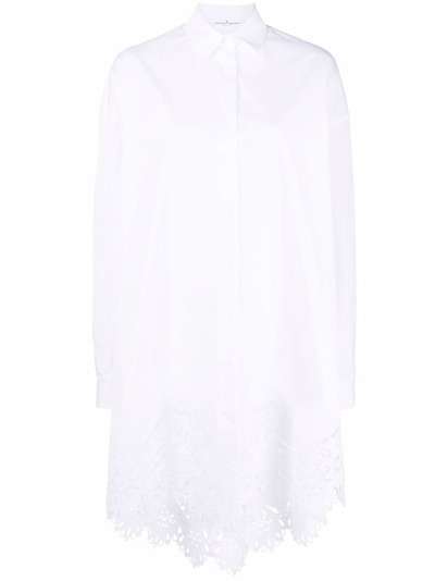 Ermanno Scervino платье-рубашка мини с кружевным подолом