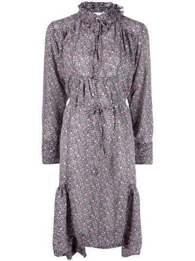 GANNI floral-print long-sleeve dress