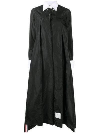Thom Browne платье-рубашка с контрастным воротником и складками