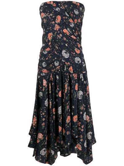 Isabel Marant платье без бретелей с графичным принтом