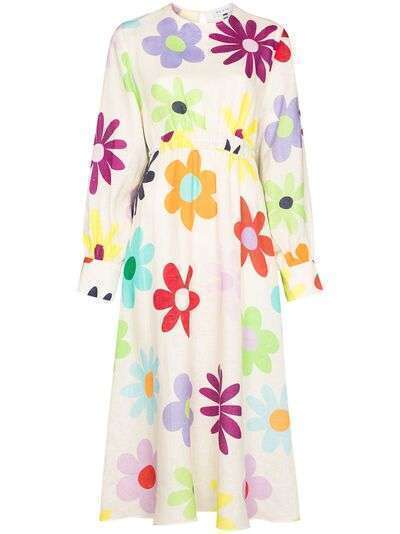 Mira Mikati платье миди с цветочным принтом