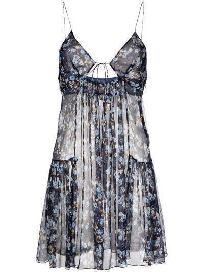 Dsquared2 шелковое платье мини с цветочным принтом