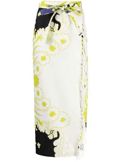 Valentino твиловая юбка-саронг с принтом