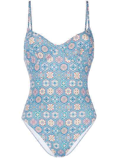 Solid & Striped geometric embroidered swimsuit