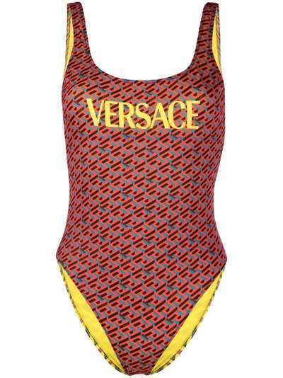 Versace купальник с принтом Greca Signature