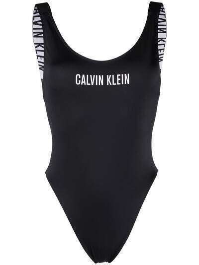 Calvin Klein купальник с открытой спиной и логотипом