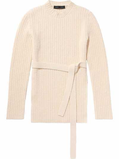 Proenza Schouler Compact Boucle Belted Sweater