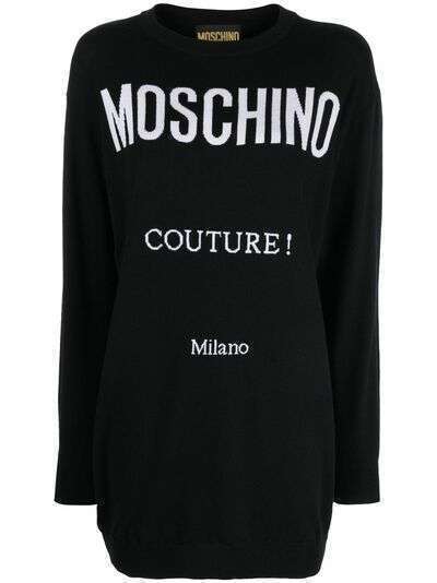 Moschino трикотажное платье мини Couture