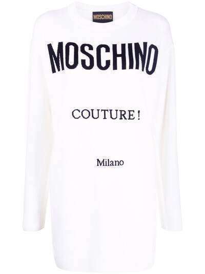 Moschino трикотажное платье мини Couture