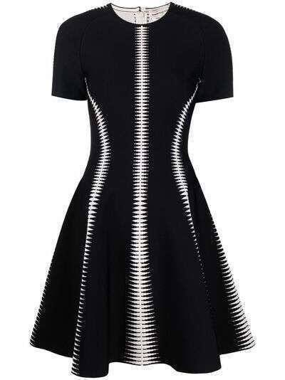 Alexander McQueen жаккардовое платье Spine с короткими рукавами