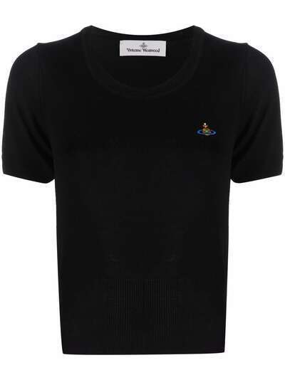 Vivienne Westwood embroidered-logo knitted top