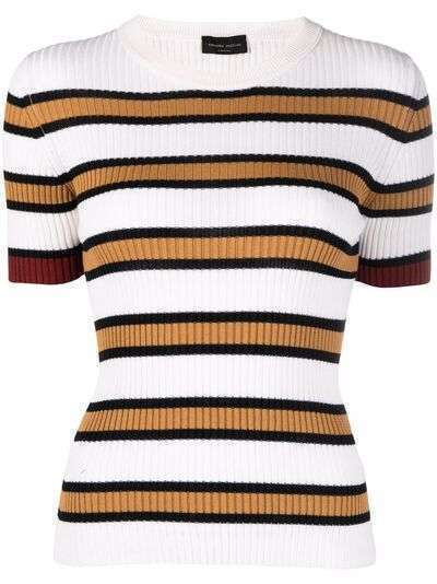 Roberto Collina striped ribbed-knit top