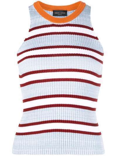 Roberto Collina striped ribbed-knit top