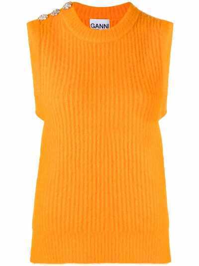 GANNI sleeveless knitted top