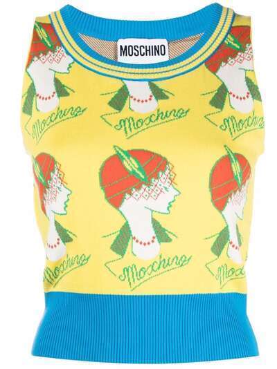 Moschino трикотажный топ с логотипом