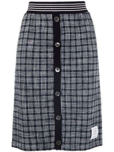 Thom Browne клетчатая юбка на пуговицах
