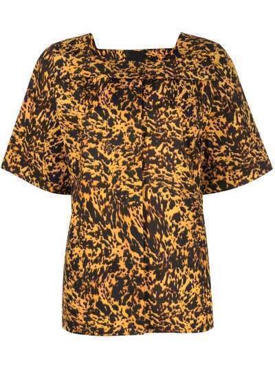 Givenchy блузка с квадратным вырезом и графичным принтом