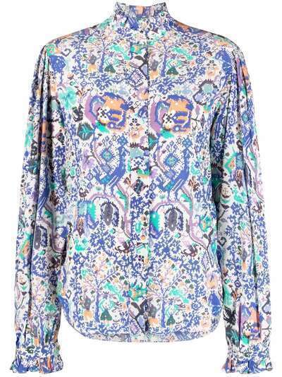 Isabel Marant блузка с оборками и абстрактным принтом