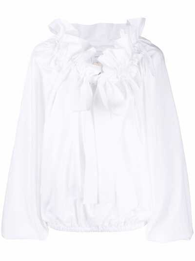 Patou блузка с высоким воротником и оборками