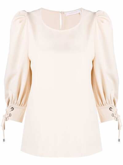 See by Chloé блузка с круглым вырезом и объемными рукавами