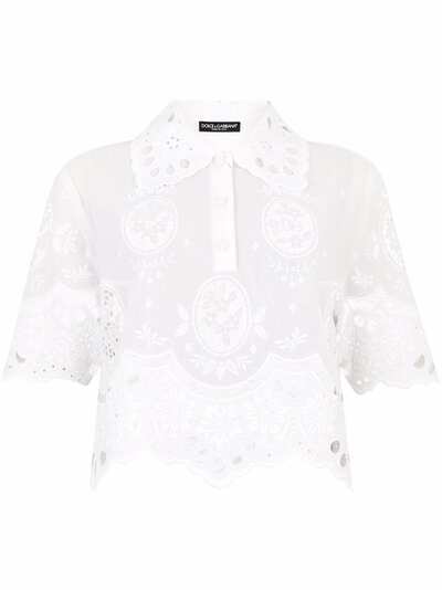 Dolce & Gabbana укороченная блузка с вышивкой