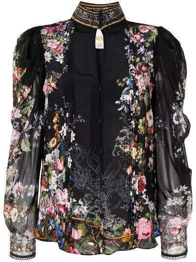 Camilla шелковая блузка с цветочным принтом