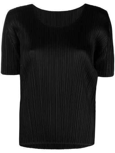 Pleats Please Issey Miyake плиссированная блузка с короткими рукавами