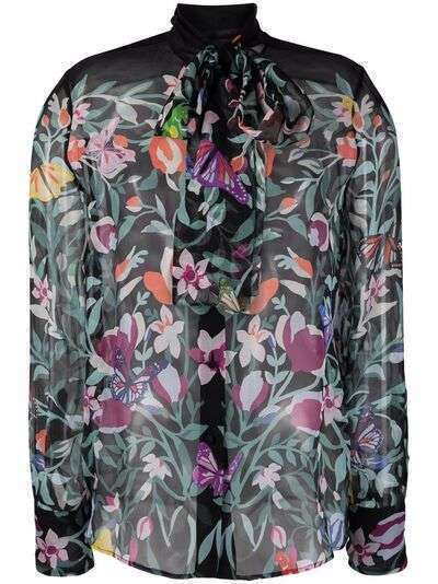 Valentino блузка с цветочным принтом
