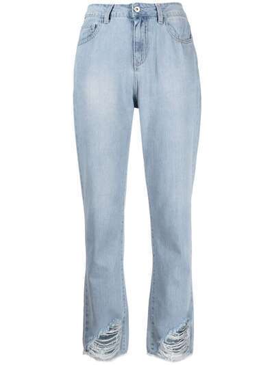 TWINSET джинсы bootcut с завышенной талией и бахромой