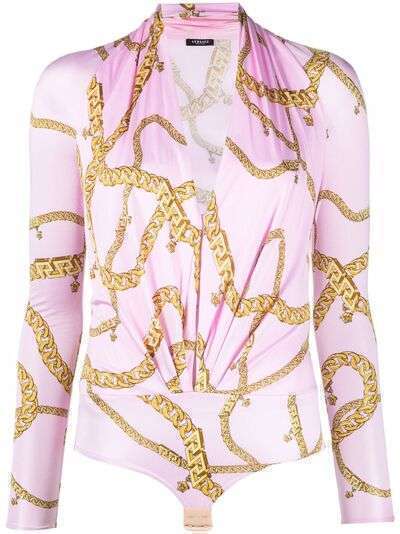 Versace приталенная блузка с принтом