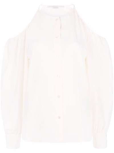 Stella McCartney шелковая блузка с вырезами на плечах