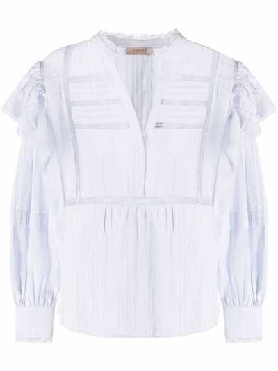 TWINSET long-sleeve ruffle-detail blouse