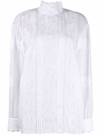 Valentino полупрозрачная блузка с кружевом