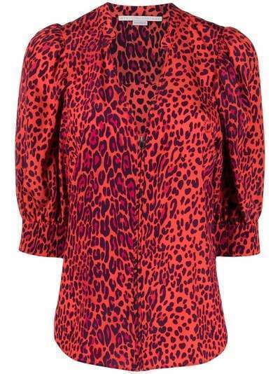 Stella McCartney блузка на молнии с леопардовым узором