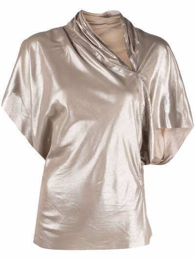 Rick Owens блузка с эффектом металлик