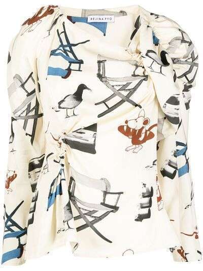 Rejina Pyo блузка Cassie со сборками и графичным принтом