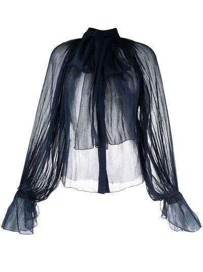 Atu Body Couture шелковая блузка с бантом