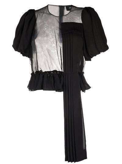 Simone Rocha блузка с объемными рукавами и вставками