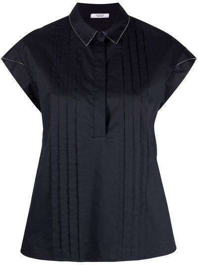 Peserico блузка с контрастной окантовкой и складками