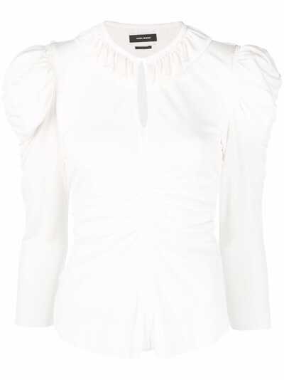 Isabel Marant блузка с объемными рукавами и сборками