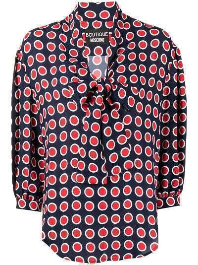 Boutique Moschino блузка с завязками и принтом Eyelet