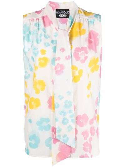 Boutique Moschino блузка без рукавов с цветочным принтом