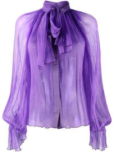 Atu Body Couture bow-detail silk blouse