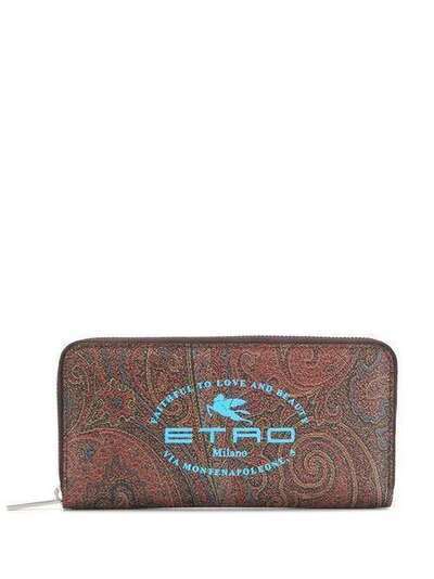 Etro кошелек с логотипом и принтом пейсли 1F4482184